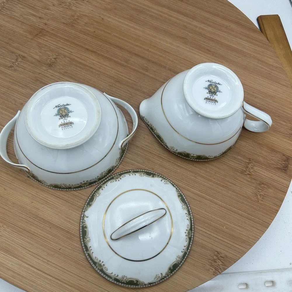 Vintage Noritake Warrington Creamer & Open‎ Sugar Bowl 6872 Made In Japan